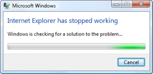 internet explorer 7 will not work