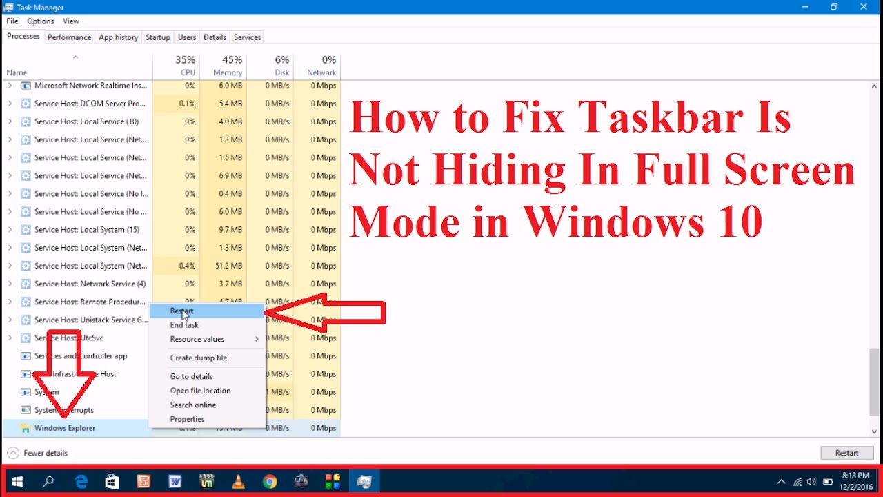 Ways to fix windows 10 taskbar