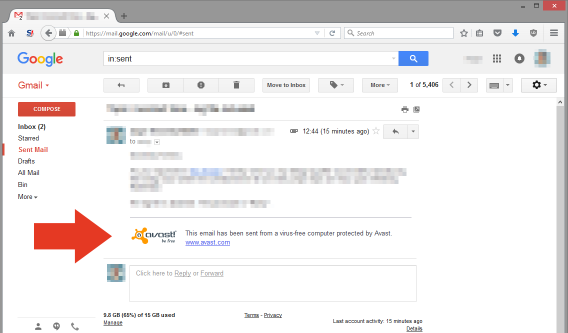 remove avast email signature
