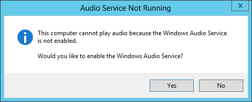 audio service is not running