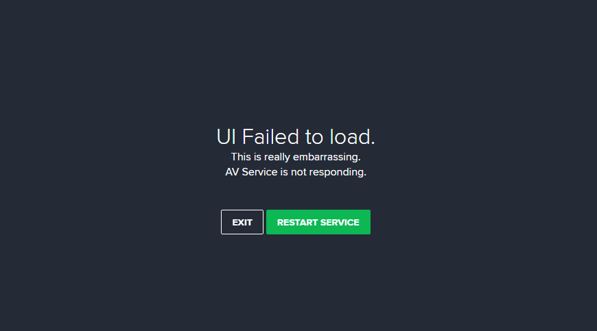 "UI Failed to load Avast" - what to do And How To Fix This Error