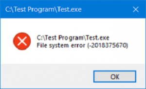 file system error (-2018375670)