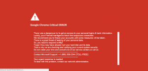 google chrome critical error